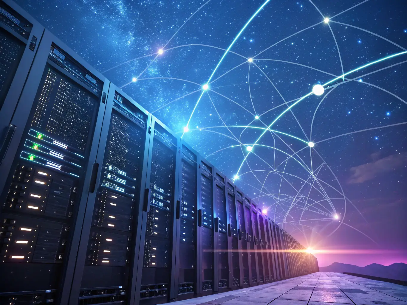 A graphic showing interconnected nodes representing buyers and sellers on a digital platform, symbolizing the buyer matching process.